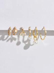 6pcs/Set Exquisite Single Ear Cuff With Zirconia Stone, Minimalist Chic Earring Set Suitable For Women Dates, Parties And Daily Wear