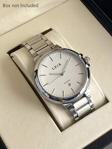 1pc Fashion Men Quartz Watchs, Stainless Steel Multi-Function Date Chronograph Watch, Wristwatches Suitable For Business Occasions - MEN - View 13