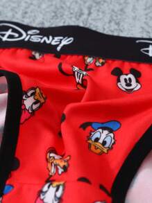 Disney 1 pieza Ropa interior de mujer con estampado de dibujos animados de , cómoda, linda, de tela delgada y de talle bajo