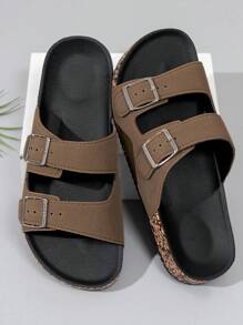 Men's Fashion Slippers, Minimalist & Stylish, Suitable For Indoor & Outdoor, Adjustable Comfort