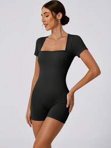 NcmRyu 1 Stück Damen nahtloser einfarbiger Tummy Control Lifting Tight Fitness Tanzkleidung Yoga Jumpsuit für den Außenbereich