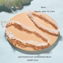 2023 European And American Bride Wedding Garter Elastic Lace Trim Leg Ring 1 Pair Garter Set Leg Hoop - White - View 3
