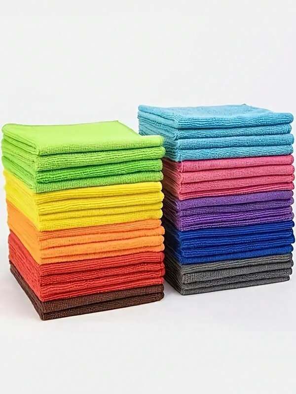 1 Pc/5 Pcs/10 Pcs Microfiber Cleaning Cloth Set - Woven Polyester, Suitable For Multiple Surfaces, No Streak Shine, Ideal For Outdoor, Bathroom, Kitchen, Patio - Super Absorbent Towel