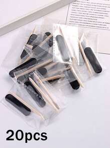20-Pack Portable Nail Cleaning Kit, Black Double Sided Mini Nail File And Cuticle Stick Manicure Supplies Pedicure Tools Nail Supplies