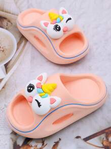 Summer New Girls Fashion Slippers, Soft Bottom Anti-Skid Wear-Resistant Cute Unicorn Children Fashion Slippers, Indoor Outdoor Toddler & Big Kid Elegant Princess Beach Sandals