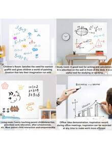 1 Roll Reusable Whiteboard Stickers,Static Cling Wipeable And Removable Writing Wallpaper,For Home, School, Bar, Office, Restaurant, Cafe - White - View 6