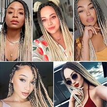 Ombre Pre Stretched Braiding Hair 30 Inch 8 Packs Synthetic Crochet Braids Hot Water Setting Professional Soft Texture Synthetic Hair Extensions 30 Inch 1B 27 - 1B/27/613(暗金色至白金) - 查看 2