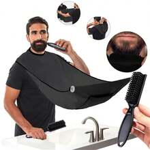 1 șorț de ras pentru bărbați + 1 pieptene pentru îngrijirea bărbii - Accesorii de îngrijire - Cu 2 ventuze, bavete de ras pentru barbă, bavete de ras, depozitare portabilă