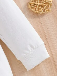 Kaos Polo Lengan Panjang Gaya Kampus untuk Remaja Putri, Musim Gugur - Putih - View 4