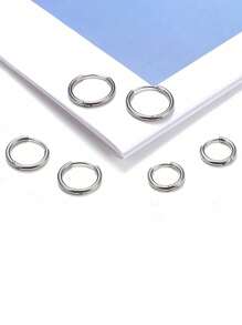 1 Set Of Multiple Summer Vacation Style Stainless Steel Ring Earrings Gold Earrings/Silver Eaeeings Jewelry Bohemia Earring Fashionable Simple Earrings For Men And Women To Wear Daily