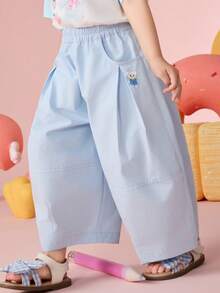 ASK JUNIOR 女童直筒休闲裤