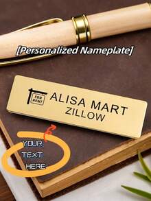 1pc Personalized Name, Occupation Badge, Workplace Label, Nameplate, Money Symbol, Badge Name Holder, Magnetic Name Tag, Nurse/Teacher/Doctor Name Tag, Corporate Business Event Badge, Laser Engraved Employee Badge, Employee ID Tag, Nurse/Doctor Name Tag, Employee Gift, Teacher/Doctor Name Tag, Corporate Business Event Badge, Various Colors And Patterns Available - Multicolor - View 2