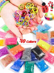 1000pcs/7500pcs Mixed Color Rubber Bands Kits, Suitable For DIY Crafting, Weaving, Jewelry Making, Necklaces, Bracelets, Holiday Activities, Jewelry Decoration Accessories