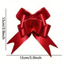 20pcs/Set Shimmery Red Streamers, Plastic Material, Suitable For Wedding Car Decoration, Engagement Dowry, Christmas, Valentine's Day, Mother's Day And Birthday Party Decoration, Gift Box Packaging