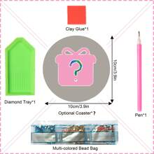 1/2 Set 6-10 Stück DIY Diamant Malerei Untersetzer Mystery Box - Zufällige Muster mit speziell geformten Edelsteinen, einschließlich Tiere, Blumen, Landschaften, Cartoons, Feiertags-Themen - handgemachte Getränkeuntersetzer für Zuhause, Küche oder als Geschenk