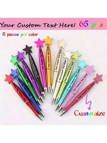 13 Colors Personalized Custom Creative Heart, Butterfly, Star, Flower Shaped Ballpoint Pens, Valentine's Day Gift School Supplies, Back To School - Multicolor - View 1