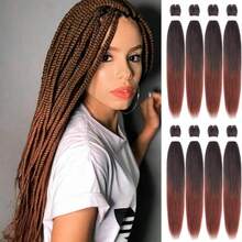 Ombre Pre Stretched Braiding Hair 30 Inch 8 Packs Synthetic Crochet Braids Hot Water Setting Professional Soft Texture Synthetic Hair Extensions 30 Inch 1B 27 - 1B/350(Omber Dark Ginger) - View 1