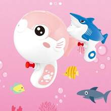 زجاجة مسدس مياه بشكل سمكة القرش أو سمكة الأرنب البحرية، طراز للاستخدام خارج المنزل، مشغلة بالضغط لقذف المياه للعب في الشاطئ صيفاً، قطعة واحدة