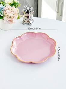 1pc Gold-Plated Sakura Flower Plate, For Appetizer Plate, Snacks, Desserts, Fruit, Jam, Unique Tableware, Kitchen Accessories, Sauce Dish, Mini Bowl, Suitable For Restaurant And Home Kitchen - Dusty Pink - View 14