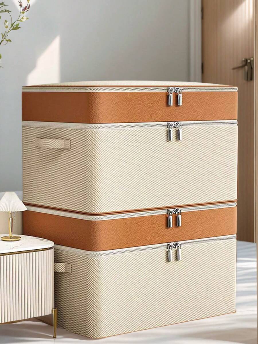 1个大号防水多功能折叠设计收纳袋，适用于衣物、毛毯等物品，防尘防潮，节省空间，适用于卧室、宿舍和房车收纳，提高居家整理效率