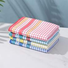 4 piezas de tela, 4 colores de toallas de cocina, paños de cocina a cuadros de colores, toallas de cocina a rayas y a cuadros, cuadros azules, cuadros rojos, cocina y comedor, suministros de cocina