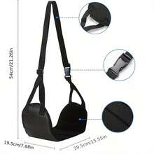 1pc Black Airplane Footrest Portable Adjustable Strap For Travel Lightweight Desk Hammock Leg Rest For Airplanes, Offices, Outdoors, And Cars. - Multicolor - View 5
