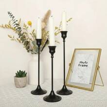 3pcs Set Vintage Brass Gold Metal Cone-Shaped Candle Holders, Elegant Modern Decorative Centerpiece Candlesticks, Suitable For Fireplace, Wedding, Housewarming Gift, Candle Holders, Cone-Shaped Vintage Brass Gold Candle Holders For Fireplace, Party, Restaurant, Home Decor, Wedding Centerpiece, Candlelight Dinner (Candles Not Included)