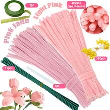 Bộ 201/401/367 que làm sạch ống màu hồng kèm video hướng dẫn từng bước, hoàn hảo để làm động vật, hoa, hạt cườm và đồ trang trí ngày lễ cho các dự án thủ công mỹ nghệ tự làm, Cheinlle Srem cho công việc thủ công, quà tặng Ngày của Mẹ - Bộ hoa - Xem 20