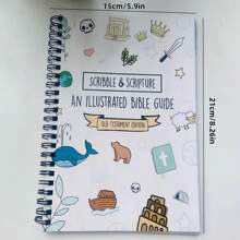 Cuaderno espiral con guía simplificada de la Biblia con ilustraciones inspiradoras: Garabateo y la Biblia