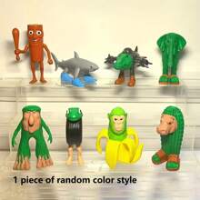 1 Conjunto de Brinquedos de Madeira em Forma de Figuras "Tung Tung Tung Sahur", Banana, Macaco, Construção, Modelo de Figurina de Tubarão Abstrato, Adequado como Presentes de Feriado, Ótimos Presentes Pequenos para Festa/Festival, Brinquedos de Carnaval, Lembrancinhas, Decoração de Mesa (Estilo/Cor Aleatórios), Presentes de Aniversário, Ano Novo 2025, Suprimentos e Presentes de Volta às Aulas