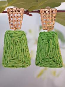 1 paire de boucles d'oreilles en alliage en forme de loofah trapézoïdal à la mode pour les accessoires de fête des femmes