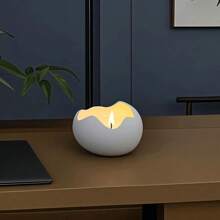 Creative Ceramic Eggshell Shaped Candle Cup, Unique Decor For High Aesthetic Eggshell Design Candle Cup, Suitable For Restaurant Candlelight Dinner, Birthday Party And Atmosphere Decoration
