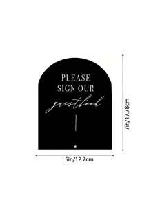 1pc Acrylic Guest Book Sign - "Please Sign Our Guest Book", Suitable For Weddings, Parties, Celebrations, Decor For Reception Area, Event Signage, Floral Decor