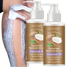 Xioimy XIOIMY 100g Coconut Depilatory Cream, Painless & Non-Irritating Hair Removal, Fast Depilation, No Black Spots, Suitable For Body, Legs, Armpits And Private Areas, Summer Depilation, Depilatory Cream, Body Hair Removal