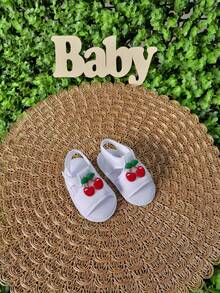 Sandalia Papete de Bebê Recém-Nascidos Macia Passeio Casuais Meninas - Branco - Visão 3