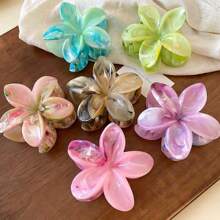 12 pezzi/confezione di grandi fermagli per capelli a forma di margherita Tintura a nodi dopamina da 3.14 pollici, dolci barrette a corona floreale per code di cavallo/raccolti, alta qualità, semplici ed eleganti, versatili, accessori per capelli estivi adatti per uso quotidiano, tempo libero, feste, lavoro, vacanze, lavaggio del viso, trucco, abbigliamento