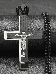 Catholic Cross Stainless Steel Necklace, Men's Gold Chain Necklace, Anniversary Birthday Gift Jewelry - Necklace - View 10