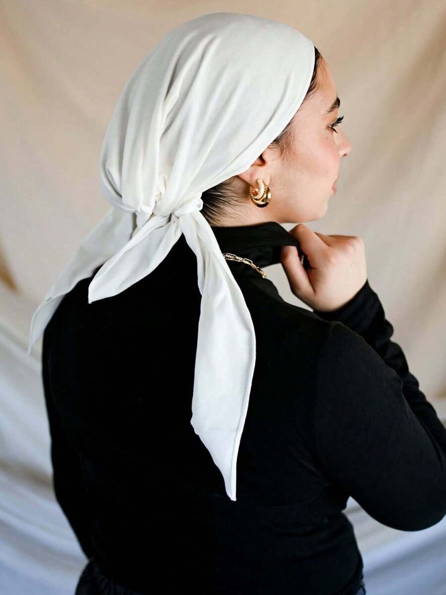 1pc Women Triangle Slip-Resistant Sweat-Absorbent Hijab Headscarf, Islamic Solid Color Casual Inner Lining Cap