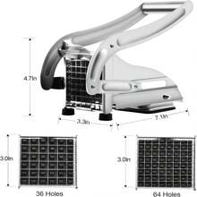 French Fry Cutter With 2 Blades, Stainless Steel Professional French Fry Cutter, French Fry Slicer, French Fry Cutter For Pressed Fries, Multifunctional Vegetable And Fruit Slicer Kitchen Tool, Holiday Gift