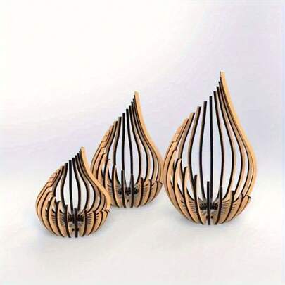 节日烛台，最佳桌面装饰礼品，手工DIY造型独特，非常适合艺术风格，设计师阅读装饰烛台底座，个性化创意莲花造型装饰茶灯，床头火焰装饰礼品，母亲节父亲节装饰，送给朋友的礼物，单身派对装饰，简约波西米亚风格木质装饰托盘。圣诞装饰家居圣诞礼物圣诞装饰