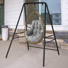 Sturdy 440lbs Hammock Chair Stand - Outdoor/Indoor Iron Swing Frame (Black) - Black - View 3