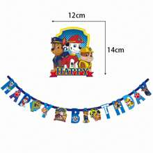 Paw Patrol 1 Sets Of Cartoon Dog Patrol Team Cake With Flags, Wangwang Team Themed Birthday Cake With Tags And Banners, Suitable For Wangwang Team Themed Parties, Birthday Banquets, Picnic Parties (Random Style)