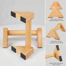 Wooden Push Up Bar Non-Slip Handstands For Floor Workout, Parallettes Bars For Calisthenics, Strength Training Pushup Block For Home Fitness, Gymnastics, Calistenia - 1 - View 4