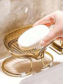 1pc香皂盒免沥孔家用轻奢壁挂式放肥皂浴室置物架创意收纳