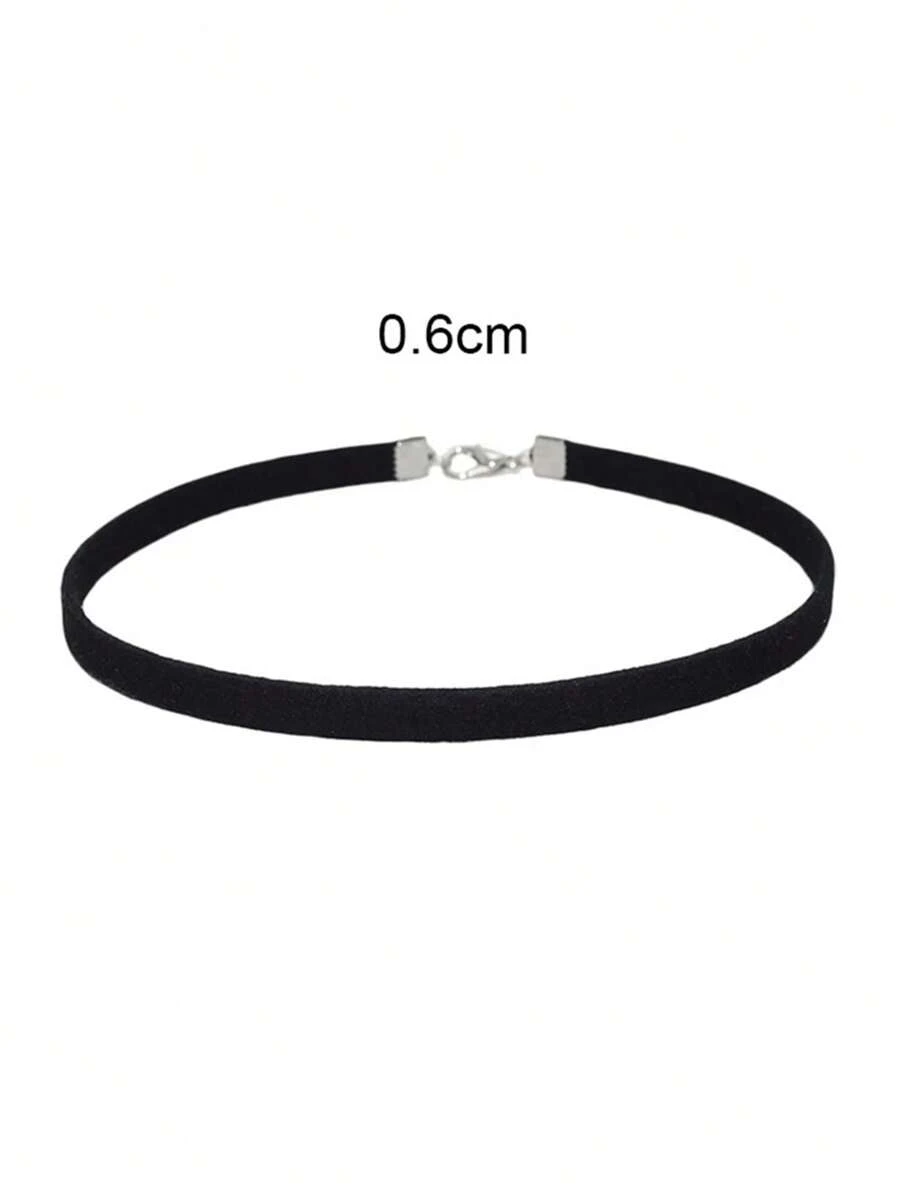 1 件朋克风格黑色天鹅绒颈链，女士适用