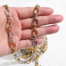 1 Meter 304 Stainless Steel Oval Clip Clasp Chain Vacuum Oven Internal Plating 18k Gold Jewellery Chain DIY Fashion Metal Chain Accessories - Chain - View 4