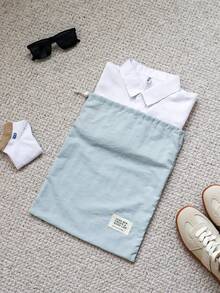 Nylon Waterproof Drawstring Bags, Suitable For Travel, Vacation, Home Use To Organize Clothes, Shoes, Dirty Laundry; Available In Blue, Yellow, White, 2 Sizes Each Color, Waterproof, Dust-Proof, Convenient Drawstring Design - Multicolor - View 8