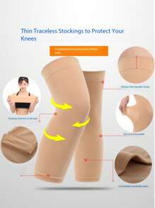 Knee Support For Women - Thin, Breathable, Seamless, Non-Slip Knee Sleeve For Air Conditioning, Summer, Knee Joint Warmer, Leg Protector Gym Accessories Knee Support Sports Knee Pads Gym Knee Pads