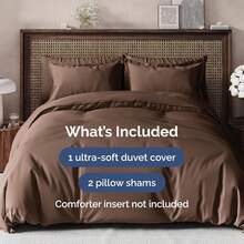 Cover Queen Size Set - Extra Soft Queen Size Duvet Cover 90 X 90 With 2 Pillow Shams - Hotel Luxury Easy Care And Fade Free W/ Zipper Closures & Ties - Breathable Bedding Set (Light Sage Green) - 17 - 棕色(無被子) - 查看 2