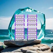 Unisex 6-Layer Razor - Reusable, Fragrance-Free Blades, Smooth Shaving For Body Hair, Leg Hair And Facial Hair - Purple - View 2